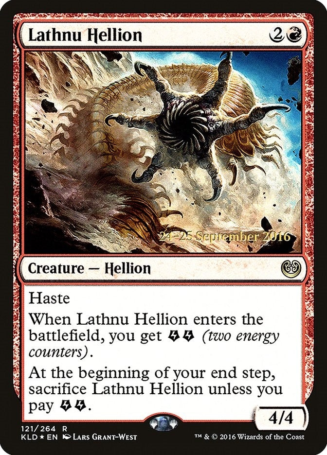 Image for Lathnu Hellion (121) [Prerelease Cards] - Magic: The Gathering
