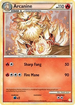 Image for Arcanine - 1/123 (HeartGold & SoulSilver) (001/123) [Deck Exclusives] - Pokemon