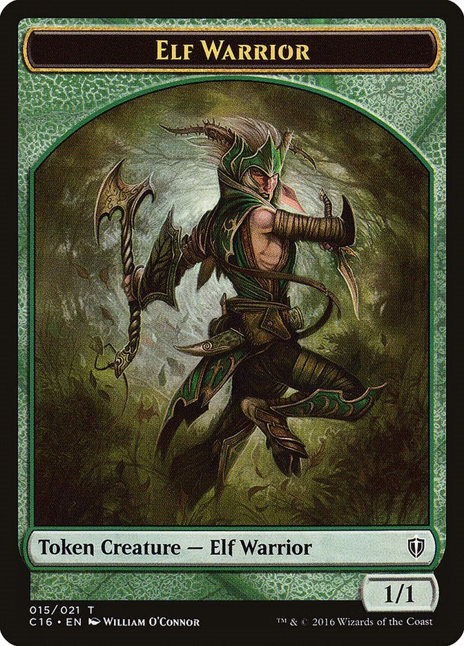 Image for Elf Warrior // Zombie Double-Sided Token (15 // 11) [Commander 2016] - Magic: The Gathering