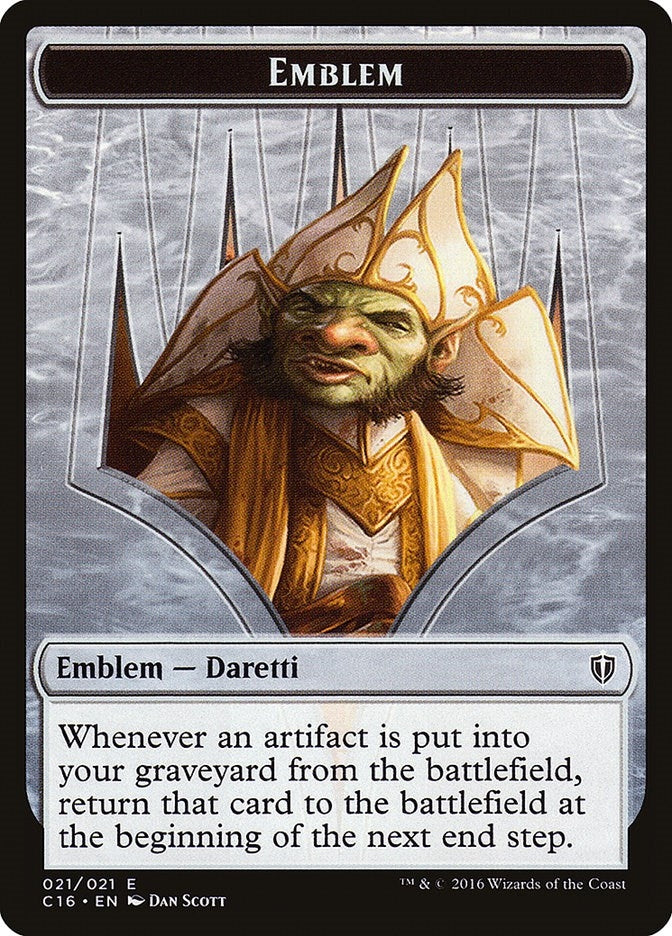 Image for Emblem - Daretti, Scrap Savant // Thopter Double-Sided Token (21 // 9) [Commander 2016] - Magic: The Gathering
