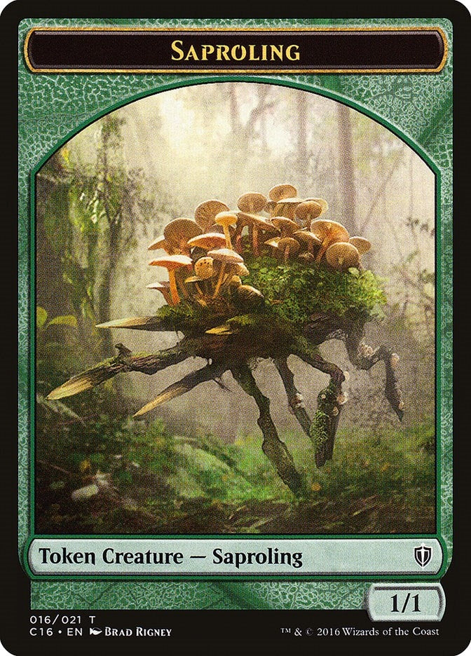 Image for Saproling (016) // Spirit (006) Double-Sided Token (16 // 6) [Commander 2016] - Magic: The Gathering