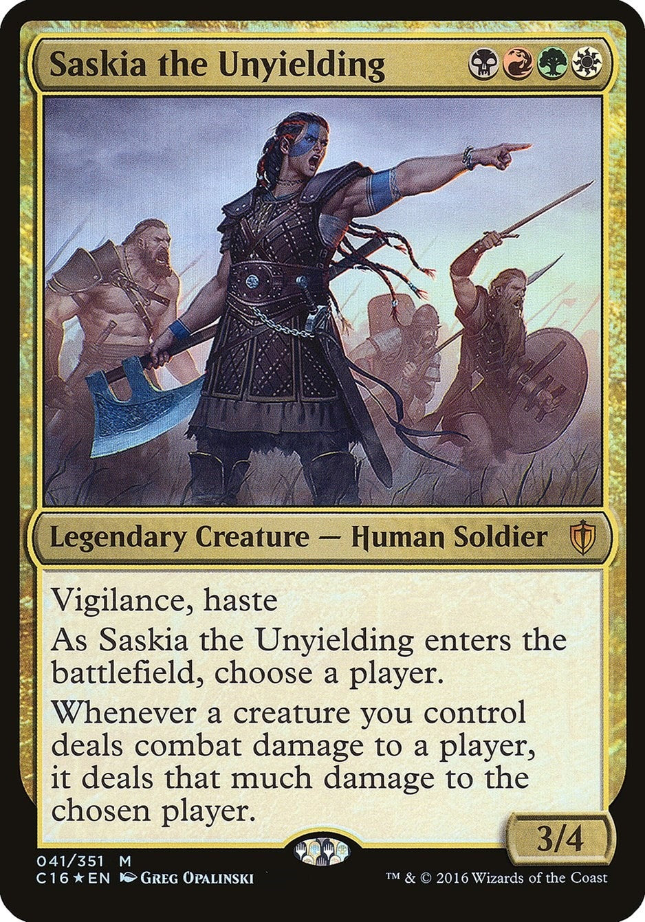 Image for Saskia the Unyielding (Commander 2016) (41) [Oversize Cards] - Magic: The Gathering