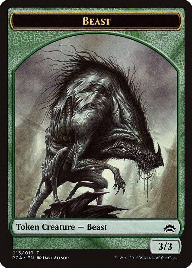 Image for Beast // Saproling Double-Sided Token (13 // 19) [Planechase Anthology] - Magic: The Gathering