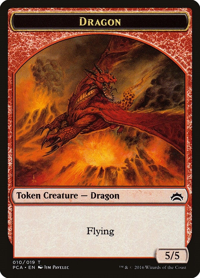 Image for Dragon // Saproling Double-Sided Token (10 // 19) [Planechase Anthology] - Magic: The Gathering
