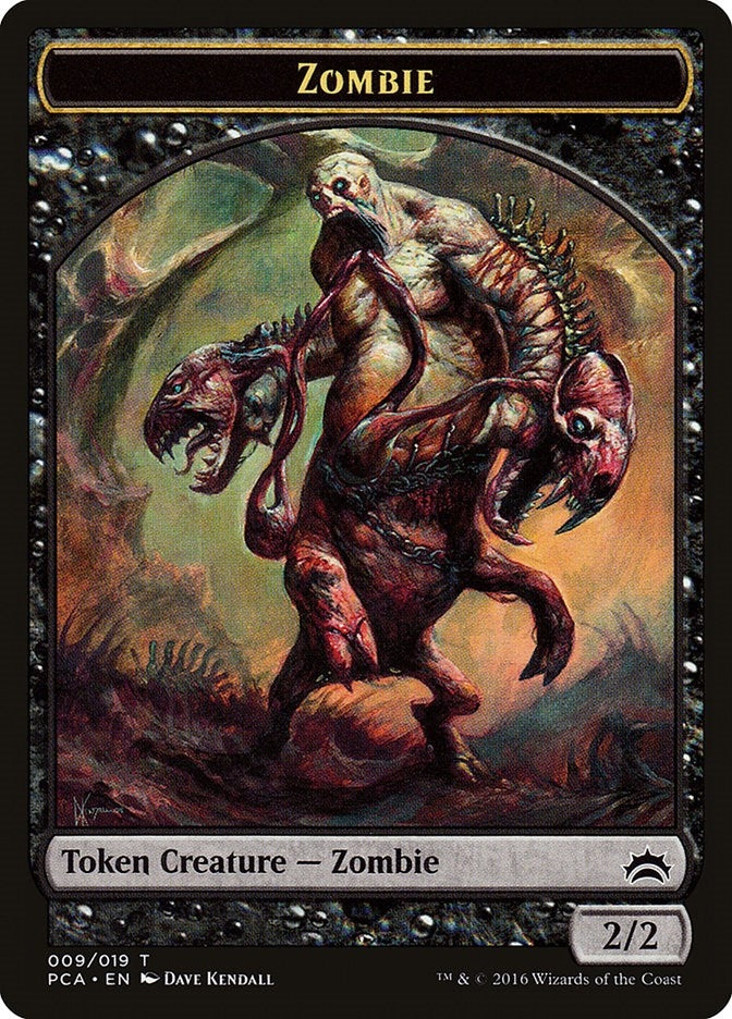 Zombie // Hellion Double-Sided Token (9 // 12) [Planechase Anthology Tokens]