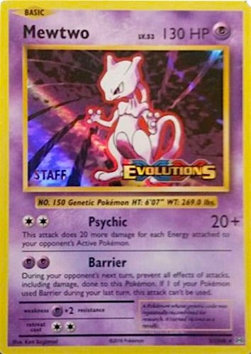 Image for Mewtwo - 51/108 (Prerelease) [Staff] (51/108) [XY Promos] - Pokemon