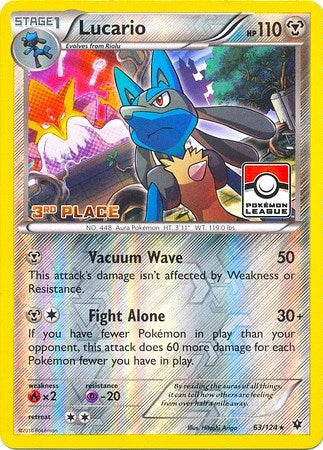 Image for Lucario - 63/124 (Pokemon League) [3rd Place] (063/124) [League & Championship Cards] - Pokemon