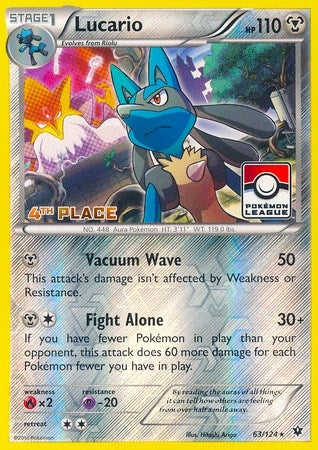 Image for Lucario - 63/124 (Pokemon League) [4th Place] (063/124) [League & Championship Cards] - Pokemon