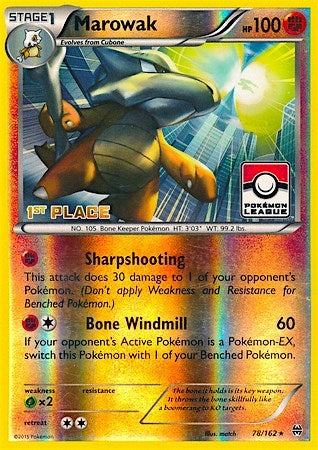 Image for Marowak - 78/162 (Pokemon League) [1st Place] (078/162) [League & Championship Cards] - Pokemon