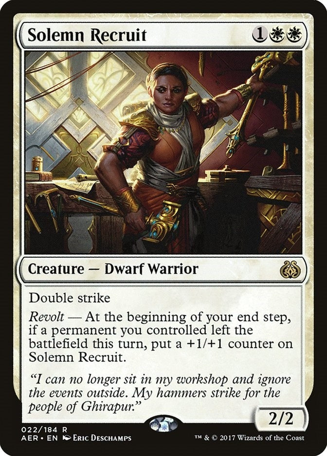 Image for Solemn Recruit (22) [Aether Revolt] - Magic: The Gathering