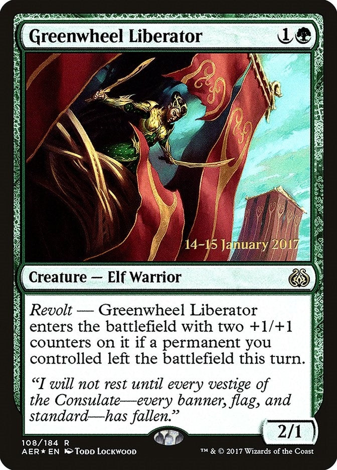 Image for Greenwheel Liberator (108) [Prerelease Cards] - Magic: The Gathering