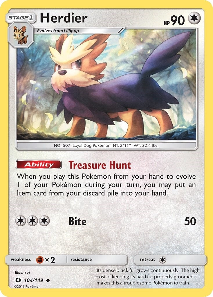 Image for Herdier (104/149) [SM Base Set] - Pokemon