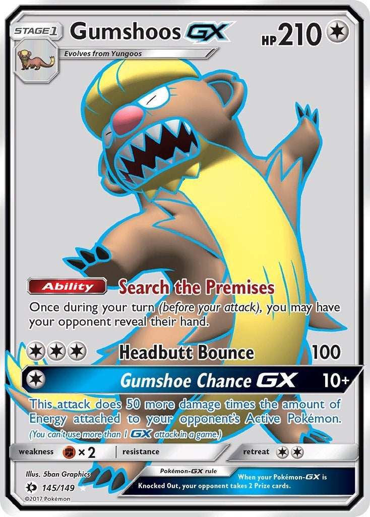 Image for Gumshoos GX (Full Art) (145/149) [SM Base Set] - Pokemon