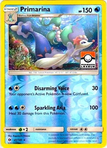Image for Primarina - 41/149 (Pokemon League) (041/149) [League & Championship Cards] - Pokemon