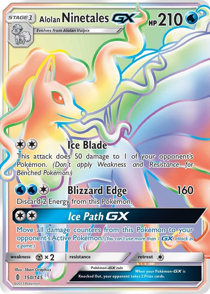 Image for Alolan Ninetales GX (Secret) (150/145) [SM - Guardians Rising] - Pokemon