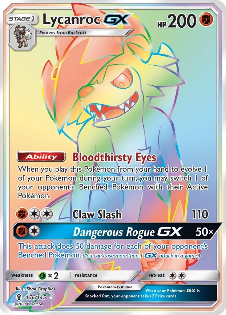 Image for Lycanroc GX (Secret) (156/145) [SM - Guardians Rising] - Pokemon