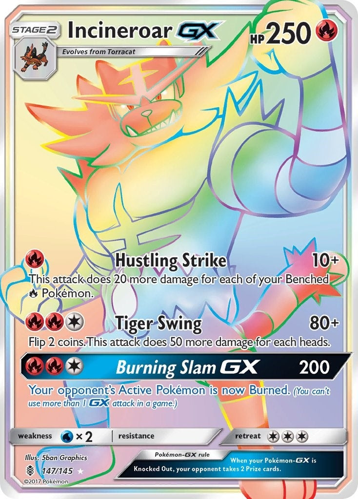 Image for Incineroar GX (Secret) (147/145) [SM - Guardians Rising] - Pokemon