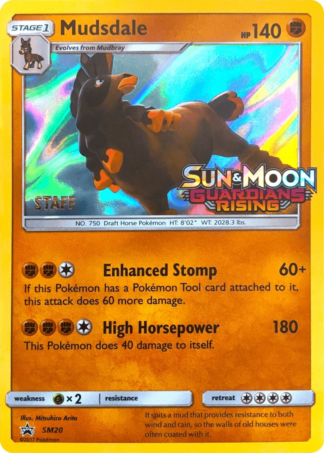 Image for Mudsdale - SM20 (Prerelease) [Staff] (SM20) [SM Promos] - Pokemon