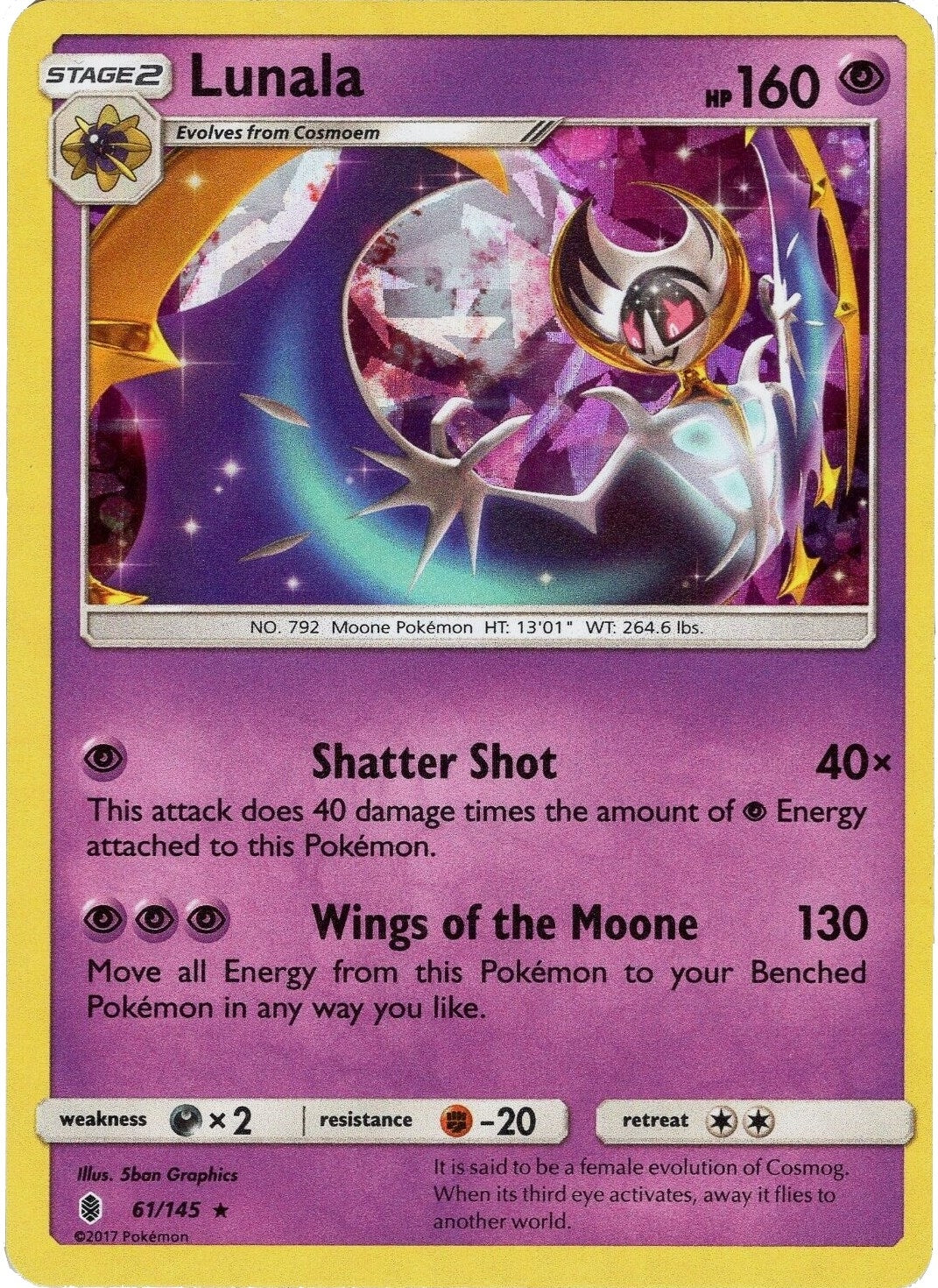 Image for Lunala - 61/145 (Cracked Ice Holo) (061/145) [Deck Exclusives] - Pokemon