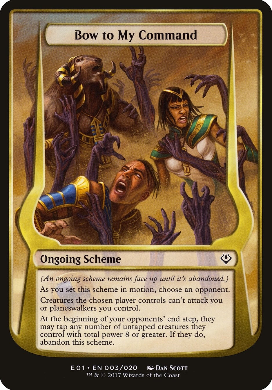 Image for Bow to My Command (Archenemy: Nicol Bolas) (3) [Oversize Cards] - Magic: The Gathering