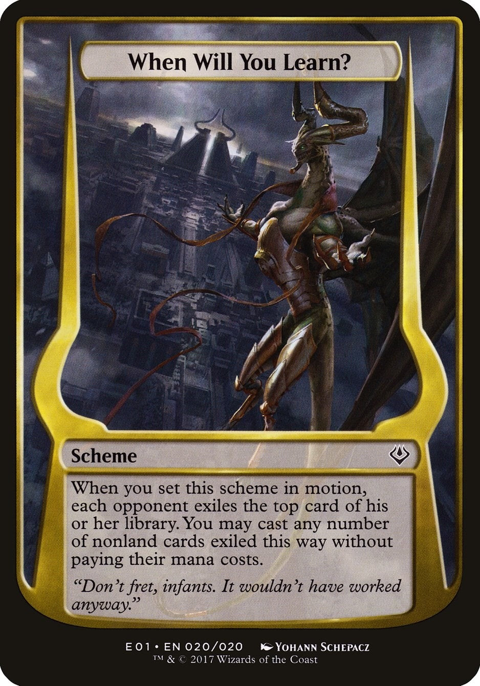 Image for When Will You Learn? (Archenemy: Nicol Bolas) (20) [Oversize Cards] - Magic: The Gathering
