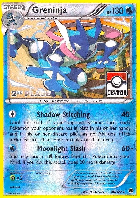 Image for Greninja - 40/122 (League) [2nd Place] (040/122) [League & Championship Cards] - Pokemon