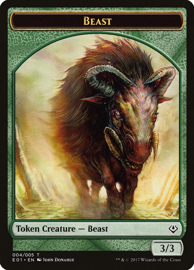 Image for Beast (004) // Soldier Double-sided Token (4 // 1) [Nicol Bolas] - Magic: The Gathering