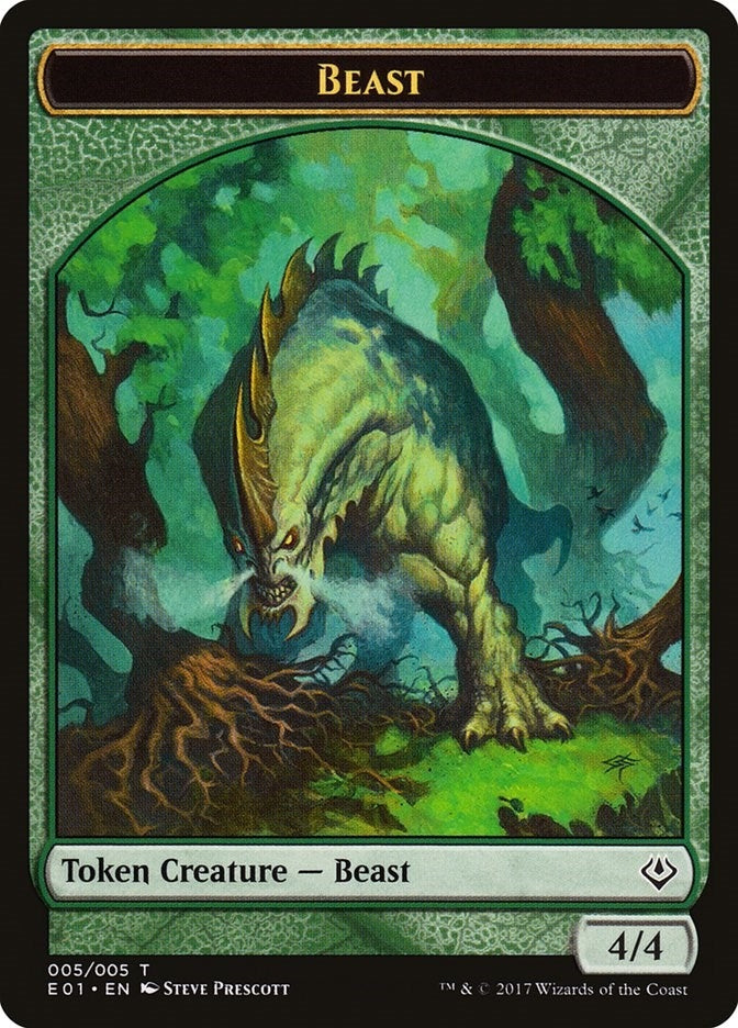 Beast (005) // Soldier Double-sided Token (5 // 1) [Archenemy: Nicol Bolas Tokens]