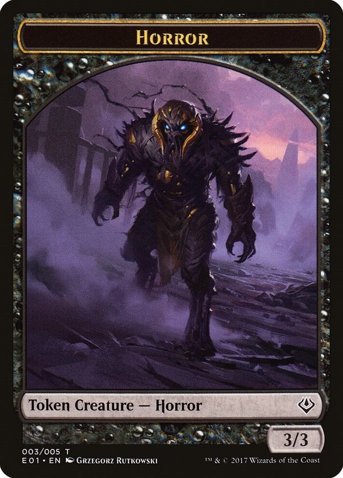 Image for Horror // Zombie Double-Sided Token (3 // 20) [Nicol Bolas] - Magic: The Gathering