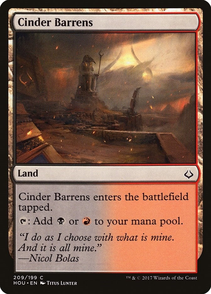 Image for Cinder Barrens (209) [Hour of Devastation] - Magic: The Gathering