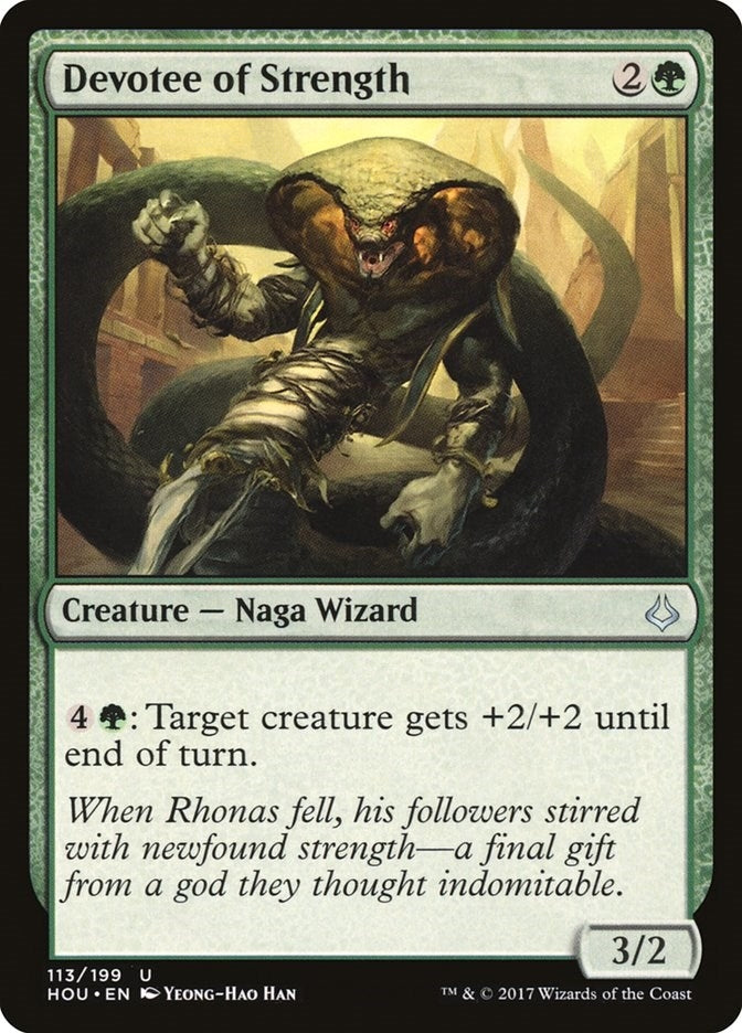 Image for Devotee of Strength (113) [Hour of Devastation] - Magic: The Gathering