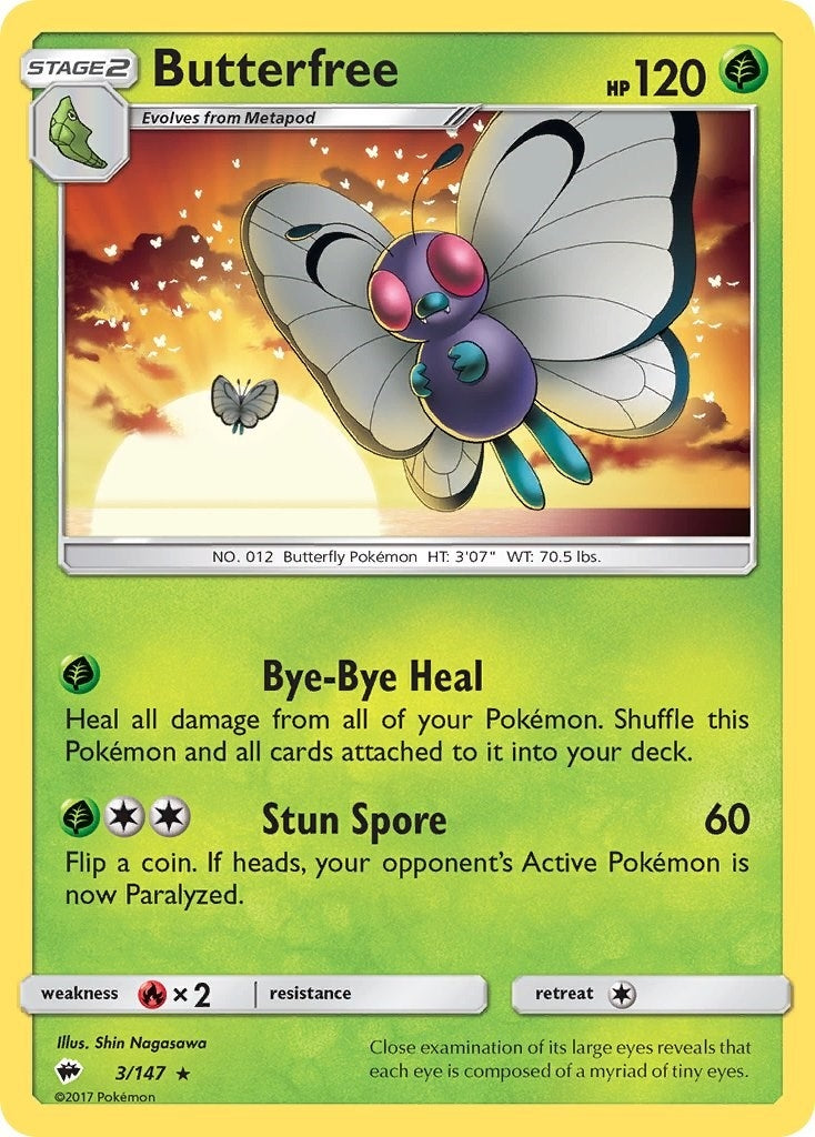 Image for Butterfree (3/147) [SM - Burning Shadows] - Pokemon