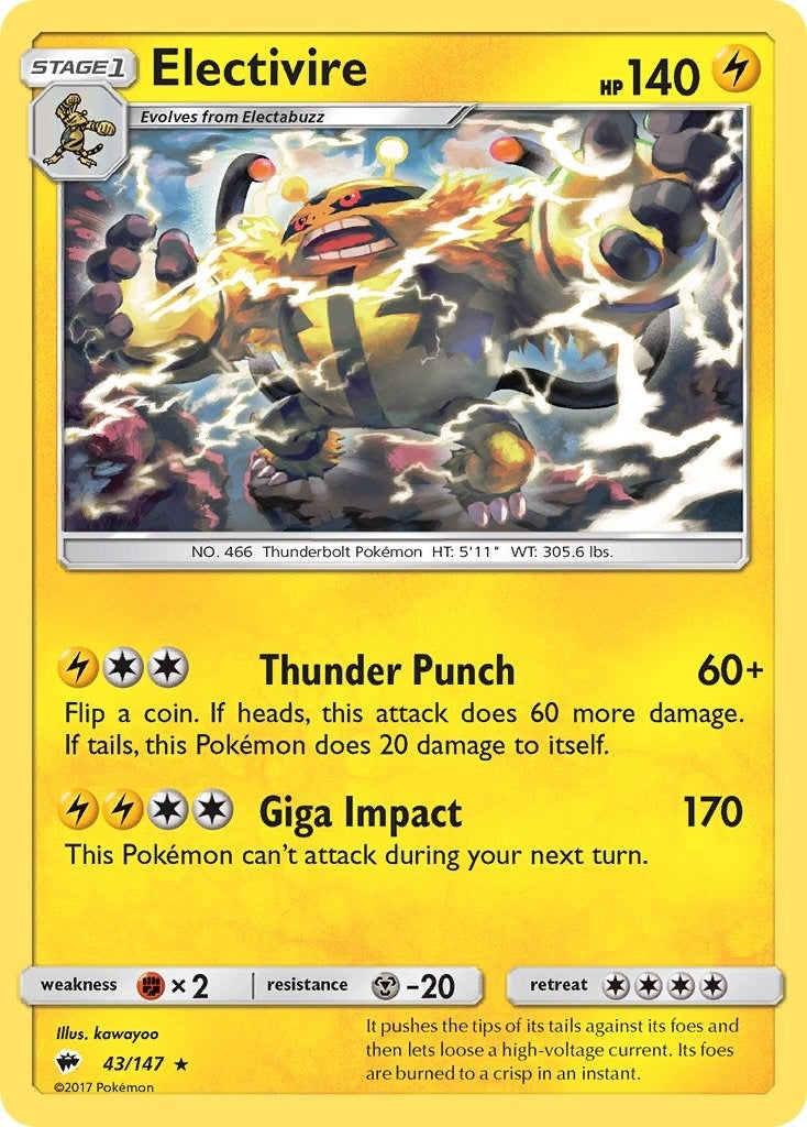 Image for Electivire (43/147) [SM - Burning Shadows] - Pokemon