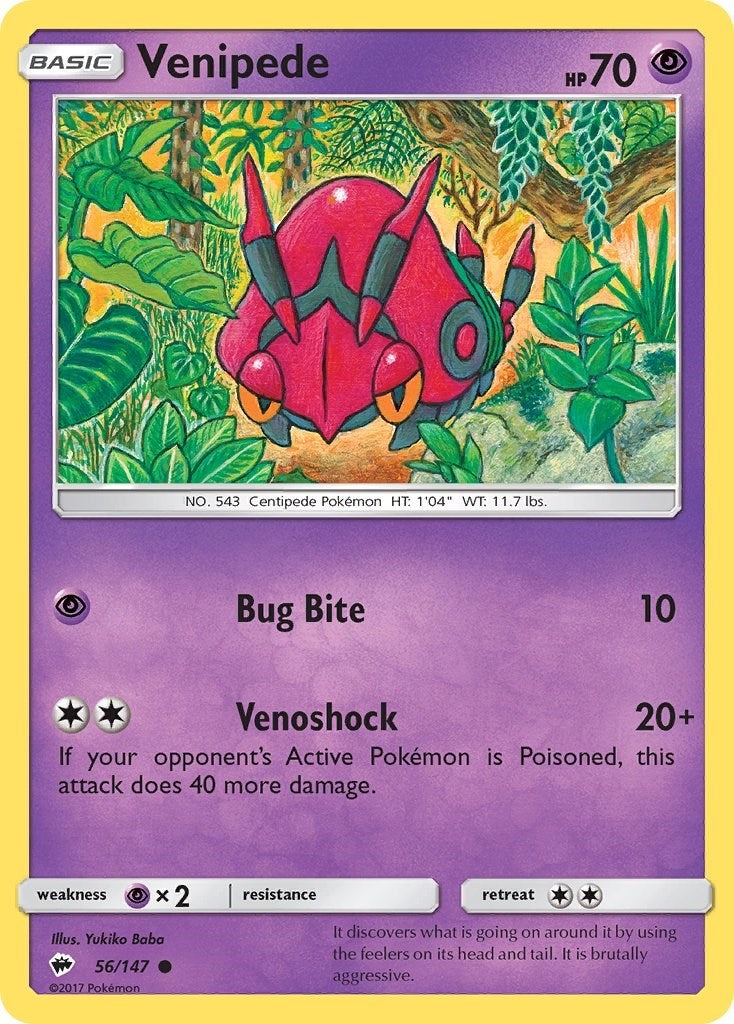 Image for Venipede (56/147) [SM - Burning Shadows] - Pokemon