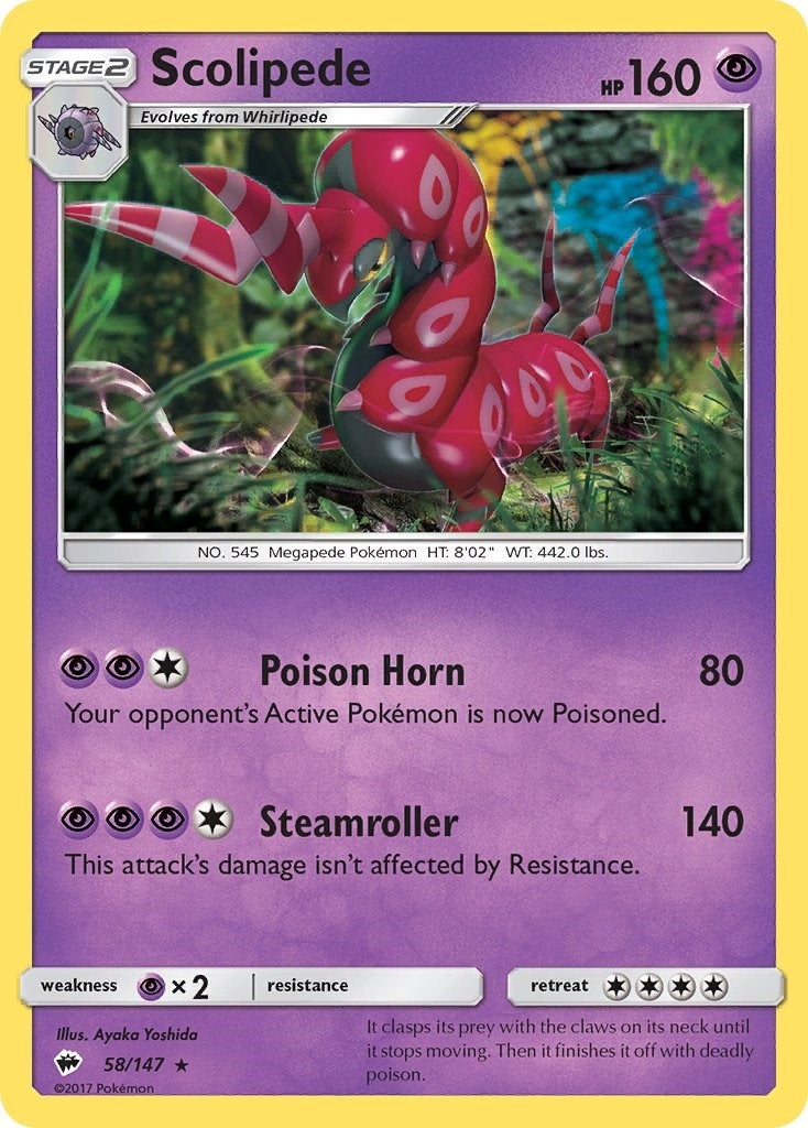 Image for Scolipede (58/147) [SM - Burning Shadows] - Pokemon