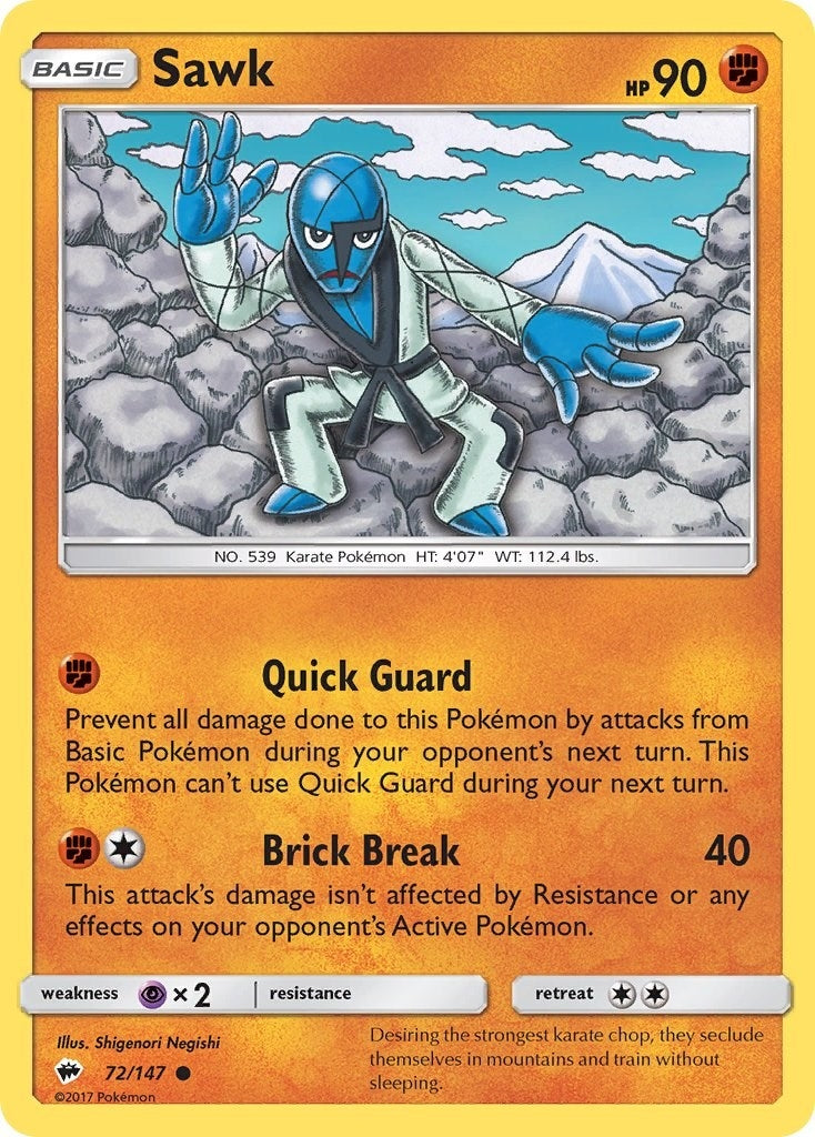 Image for Sawk (72/147) [SM - Burning Shadows] - Pokemon