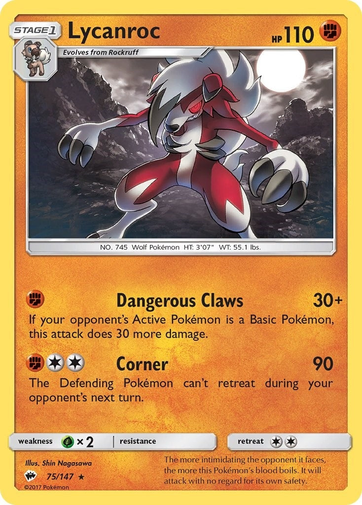 Image for Lycanroc (75) (75/147) [SM - Burning Shadows] - Pokemon