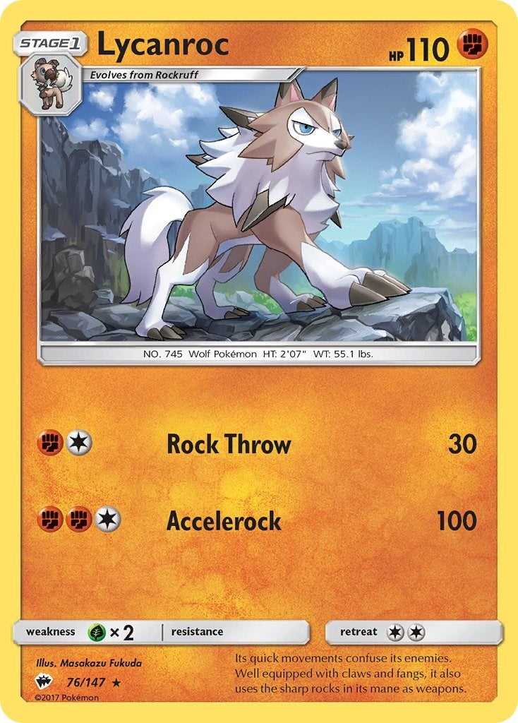 Image for Lycanroc (76) (76/147) [SM - Burning Shadows] - Pokemon