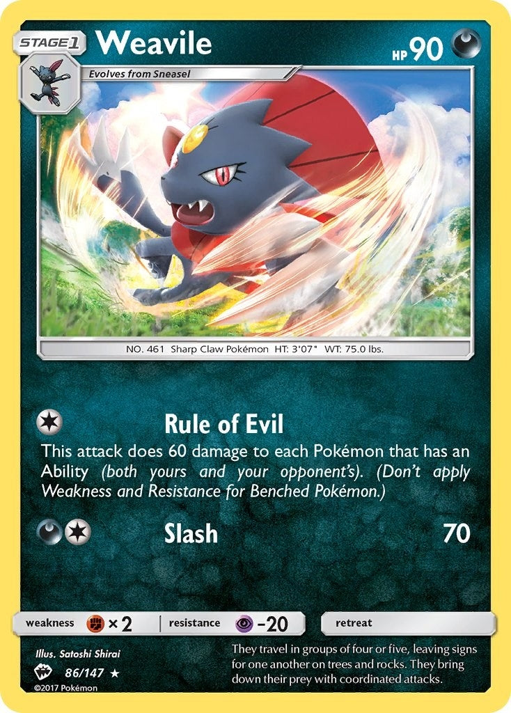 Image for Weavile (86/147) [SM - Burning Shadows] - Pokemon