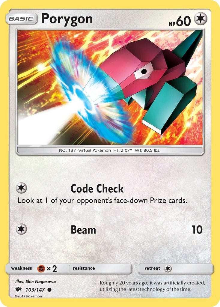 Image for Porygon (103/147) [SM - Burning Shadows] - Pokemon