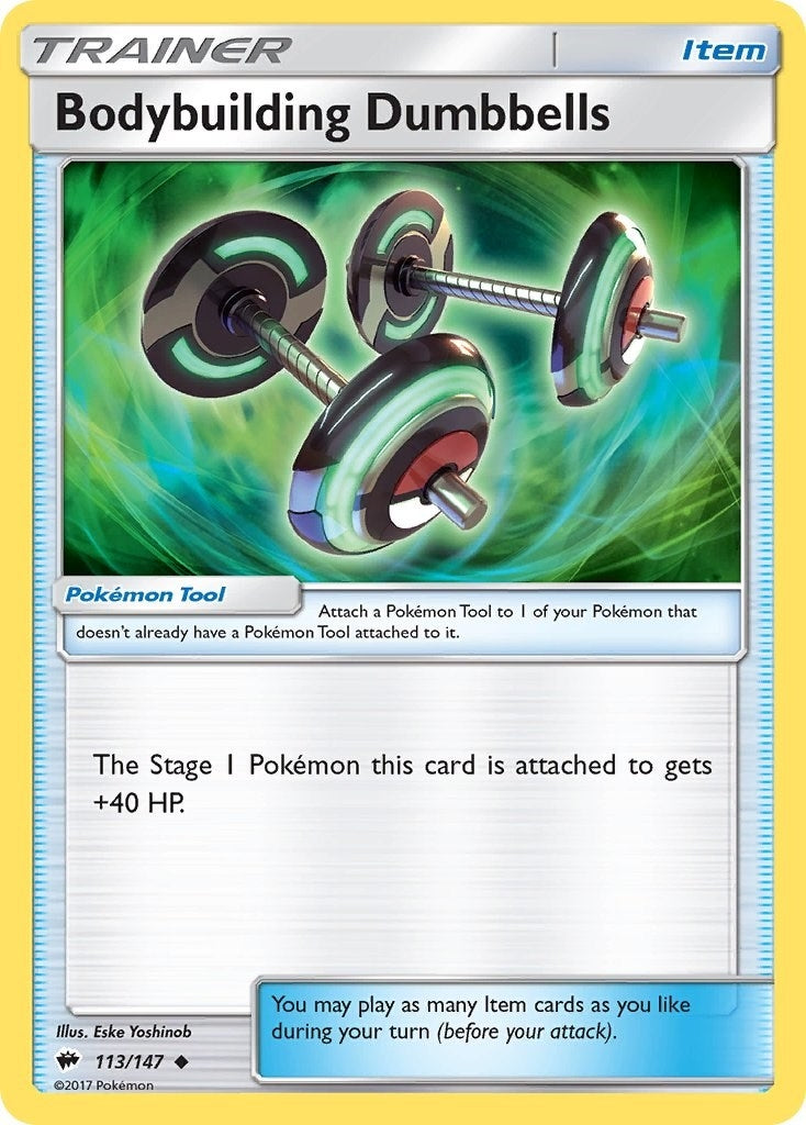 Image for Bodybuilding Dumbbells (113/147) [SM - Burning Shadows] - Pokemon