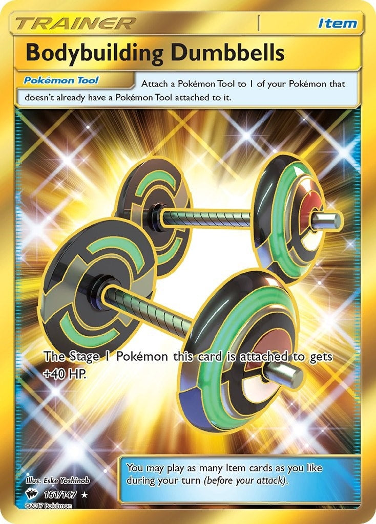 Image for Bodybuilding Dumbbells (Secret) (161/147) [SM - Burning Shadows] - Pokemon