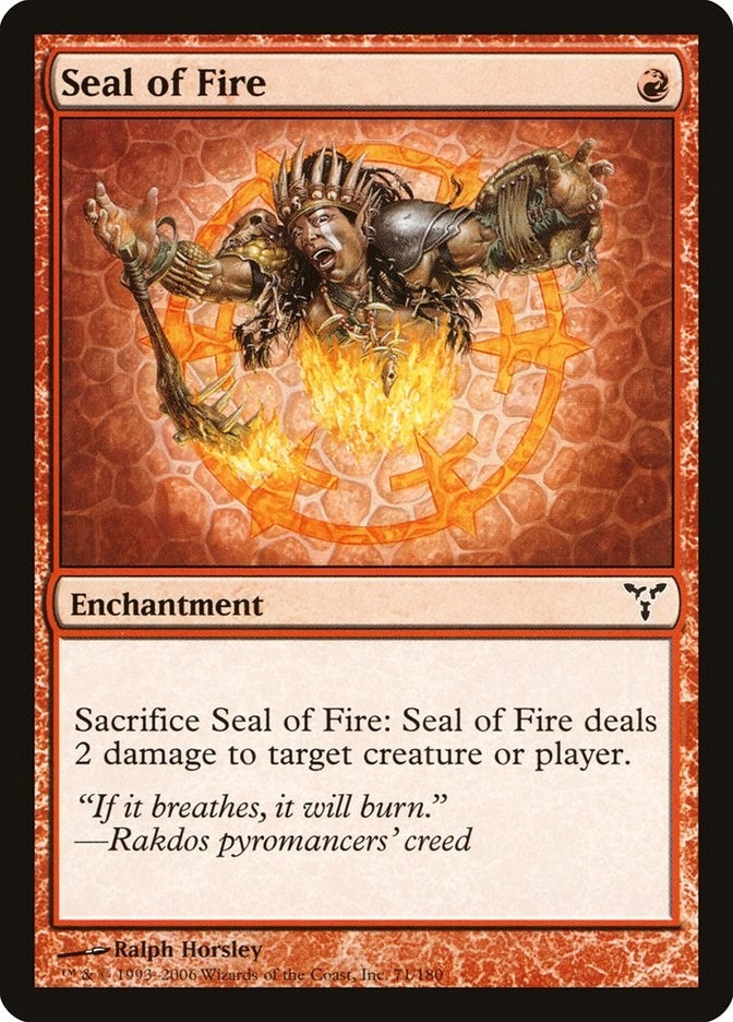 Image for Seal of Fire (71) [Dissension] - Magic: The Gathering