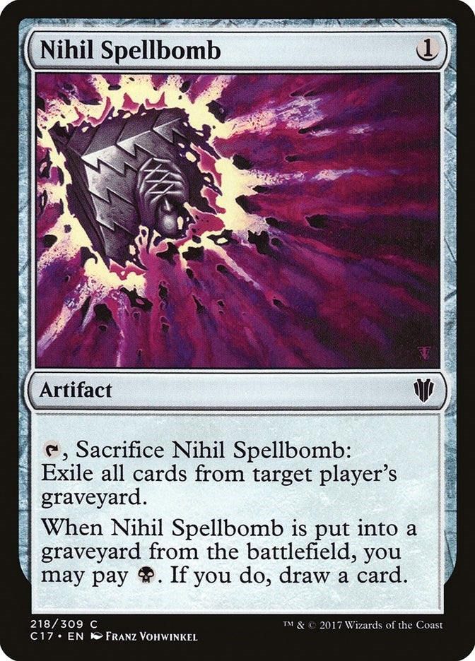 Image for Nihil Spellbomb (218) [Commander 2017] - Magic: The Gathering