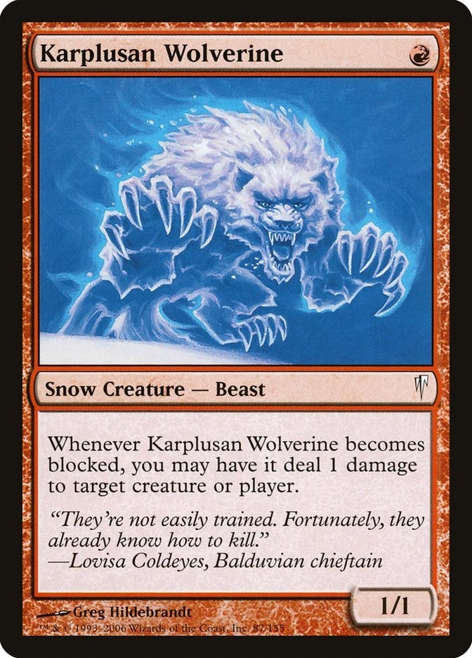 Image for Karplusan Wolverine (87) [Coldsnap] - Magic: The Gathering