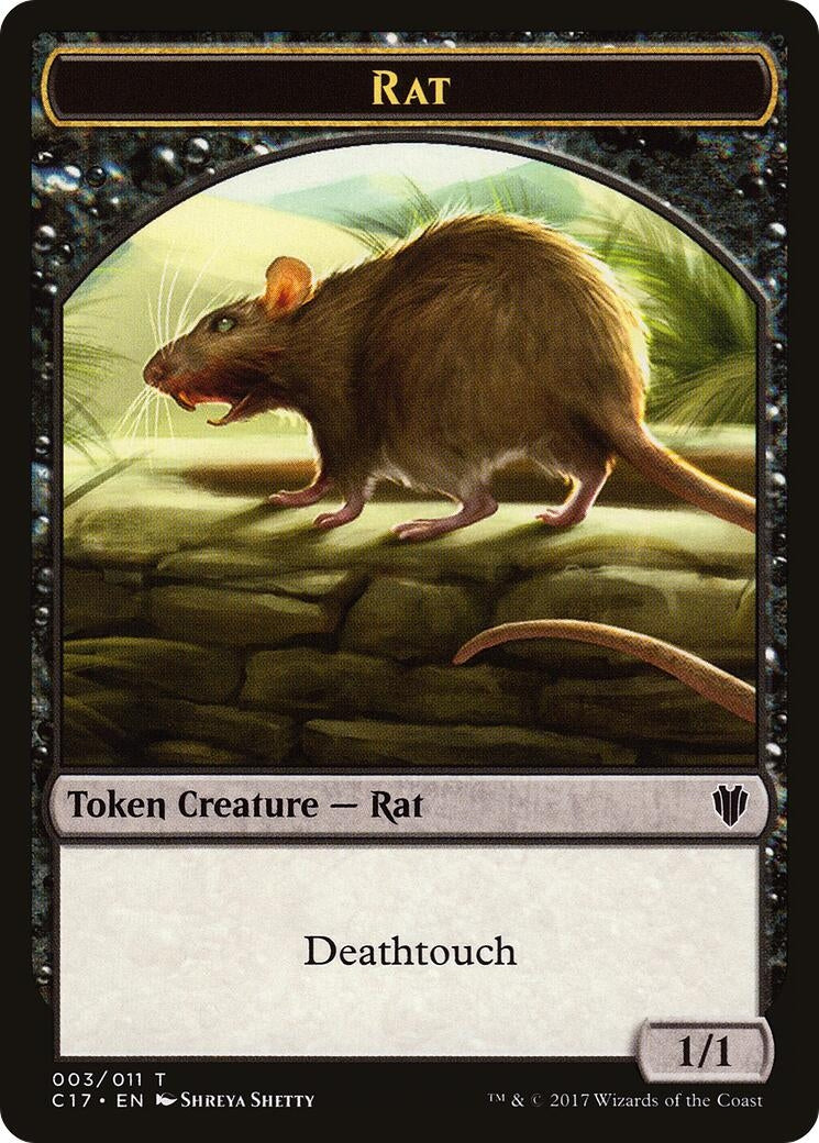 Image for Rat // Cat Double-sided Token (3 // 1) [Commander 2017] - Magic: The Gathering