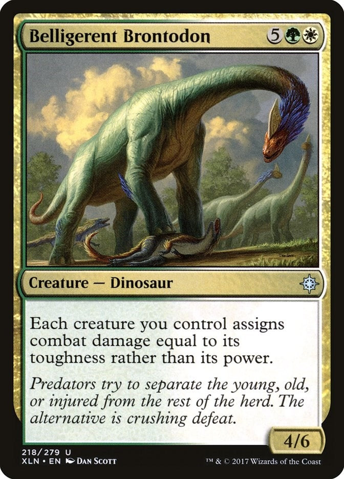 Image for Belligerent Brontodon (218) [Ixalan] - Magic: The Gathering