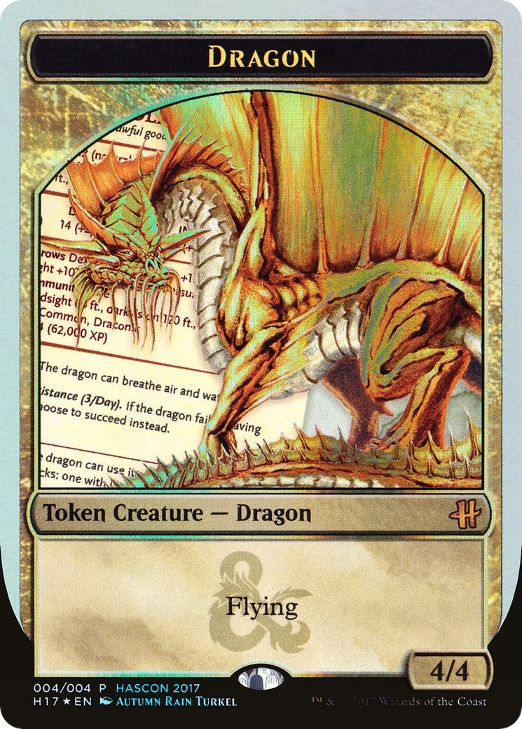Image for Dragon Token (Gold) (4) [Media Promos] - Magic: The Gathering