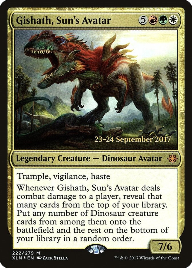 Image for Gishath, Sun's Avatar (XLN) (222) [Prerelease Cards] - Magic: The Gathering
