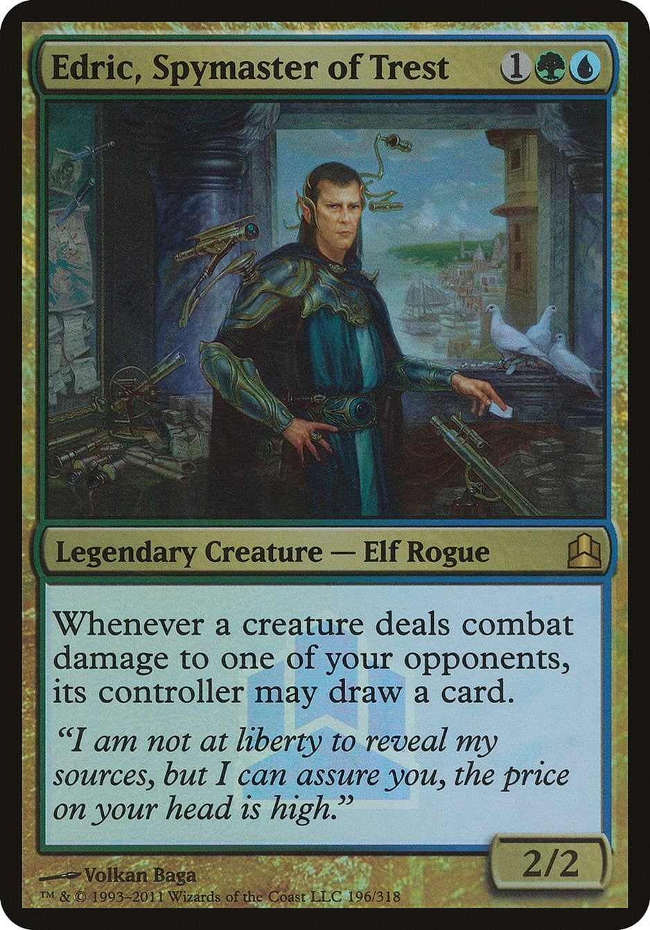 Image for Edric, Spymaster of Trest (Commander Launch Promo) (196) [Oversize Cards] - Magic: The Gathering